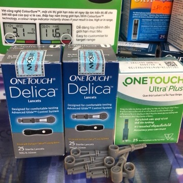HỘP 25 KIM LẤY MÁU kim chích máu đường huyết kim tiểu đường ONETOUCH DELICA cho MÁY ONETOUCH ULTRA PLUS FLEX