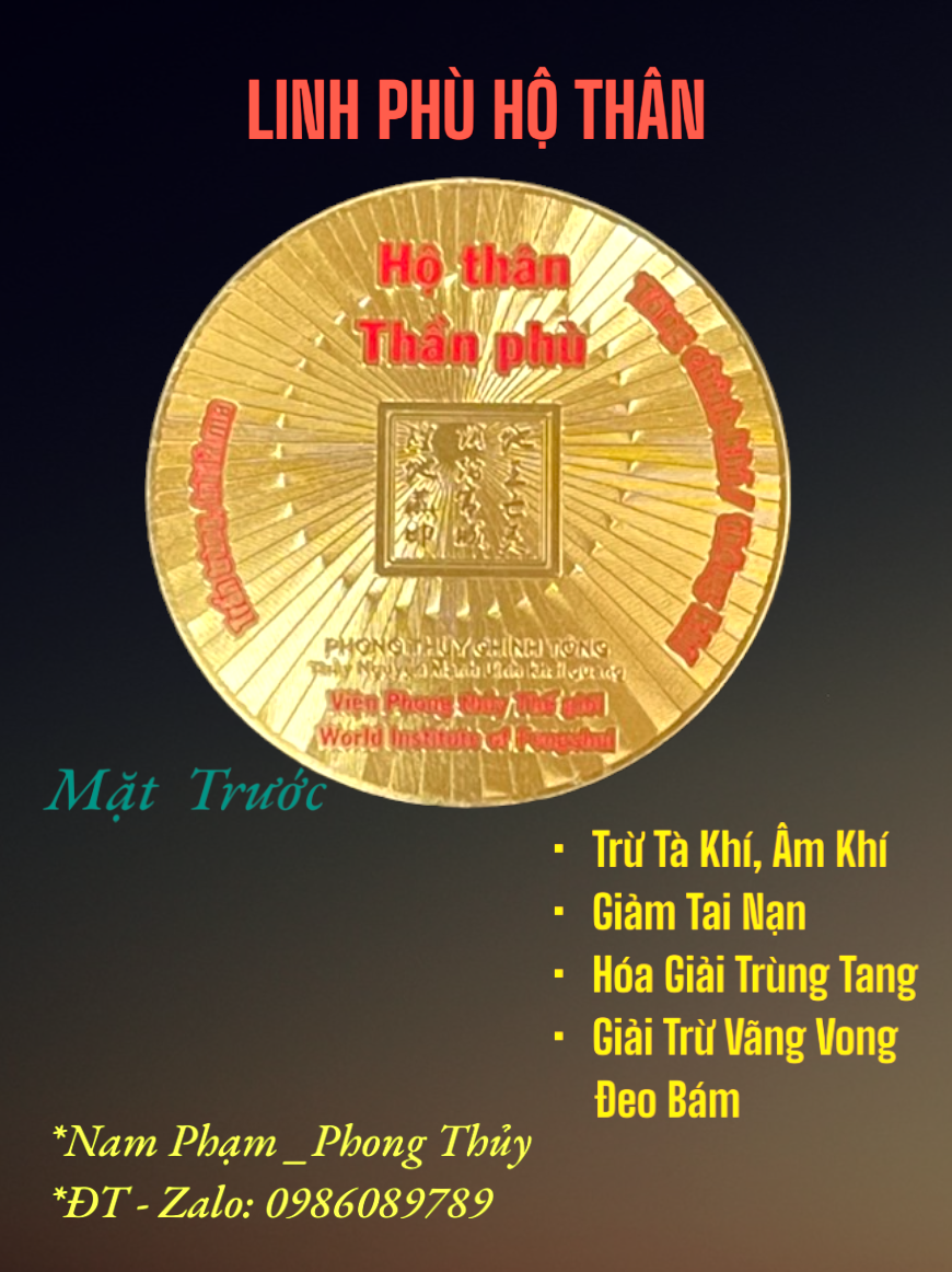 Linh Phù đạo giáo Hộ Thân Thần Phù: Trừ Tà, Trấn Trùng, Giải Trấn Yểm, Giải trùng tang. Chất lượng đồng nguyên chất cao cấp