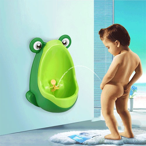 Bô đi tiểu cho bé trai, bô vệ sinh hình con ếch dành cho bé trai gắn tường