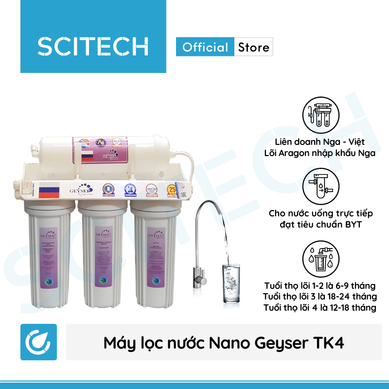 [HCM]Máy lọc nước Nano Geyser TK4 (Dùng uống trực tiếp và lọc nước cho máy tạo nước ion kiềm máy làm đá máy pha cà phê)