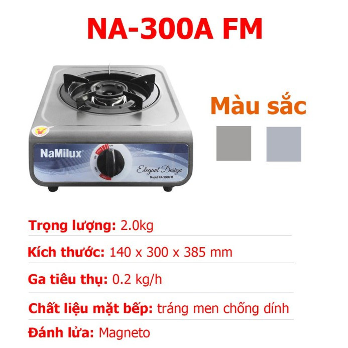 Bếp ga đơn namilux na300afm - tiết kiệm gas