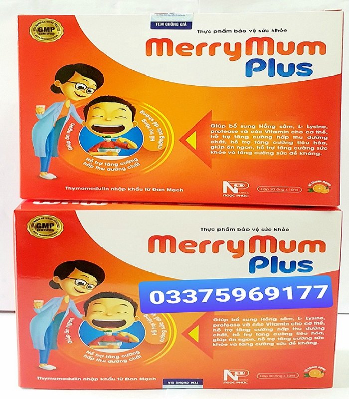 Merrymum plus - tăng cường đề kháng - giúp bé ăn ngon ngủ ngon - tăng cường hấp thu miễn dịch