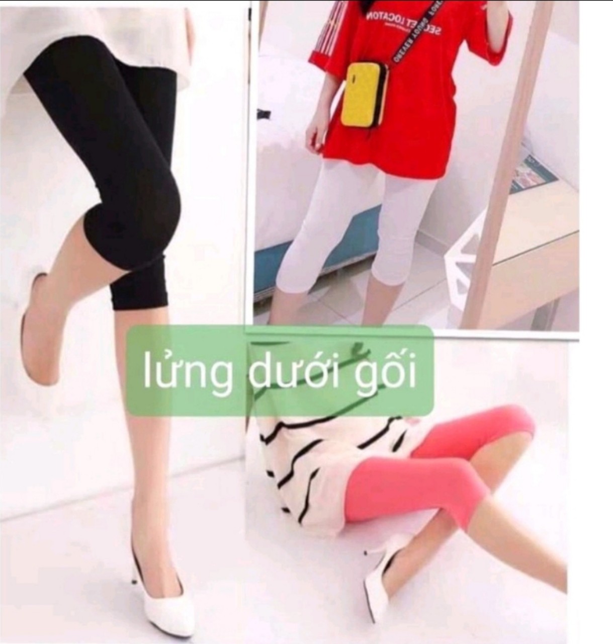 Quần legging nữ lửng dưới gối thun thái RAINBOW