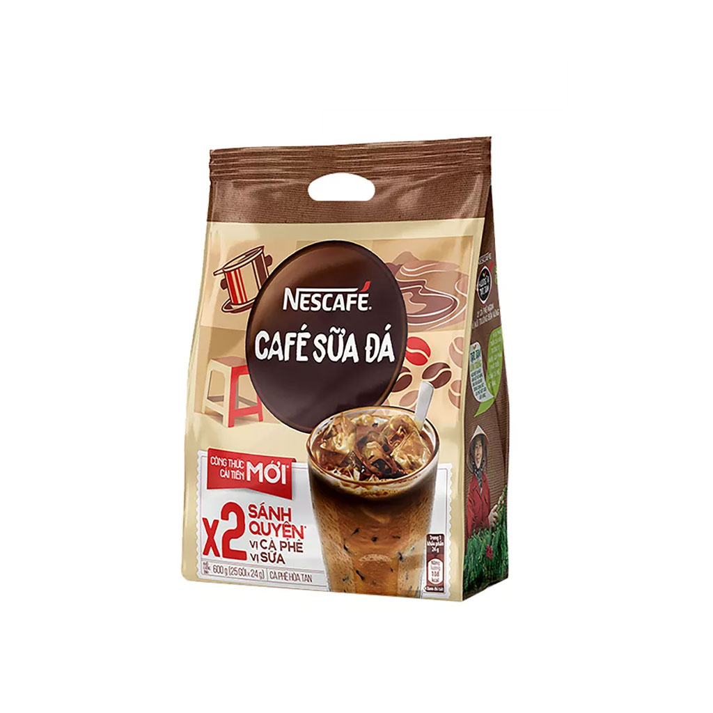 Cà phê hòa tan Nescafe Cafe sữa đá bịch 25 gói x 24g