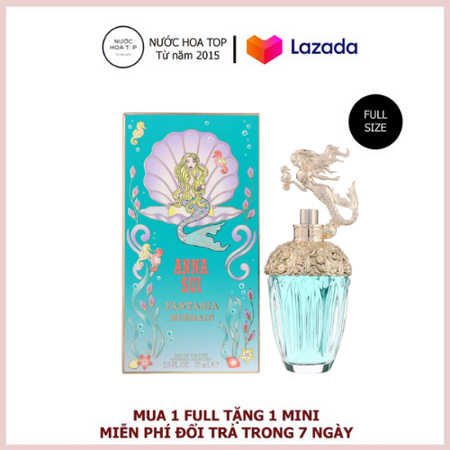 Nước hoa chính hãng, Nước hoa Anna Sui Fantasia Mermaid 75ml, Lưu hương 12h