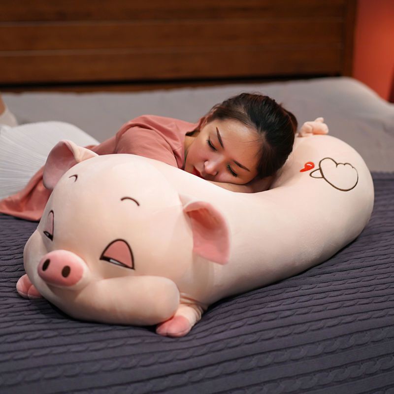 Gấu bông con lợn mắt híp TINA gối ôm heo lười phê cần cute giá rẻ size to 35cm - 1m1