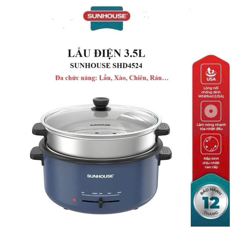 Lẩu điện 3.5L Sunhouse SHD4524
