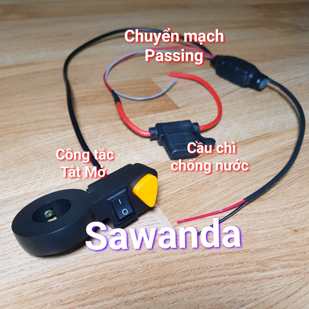 Cụm công tắc Tắt Mở màu ĐenCam có chuyển Mạch Passing cho đèn L4 L4X L6
