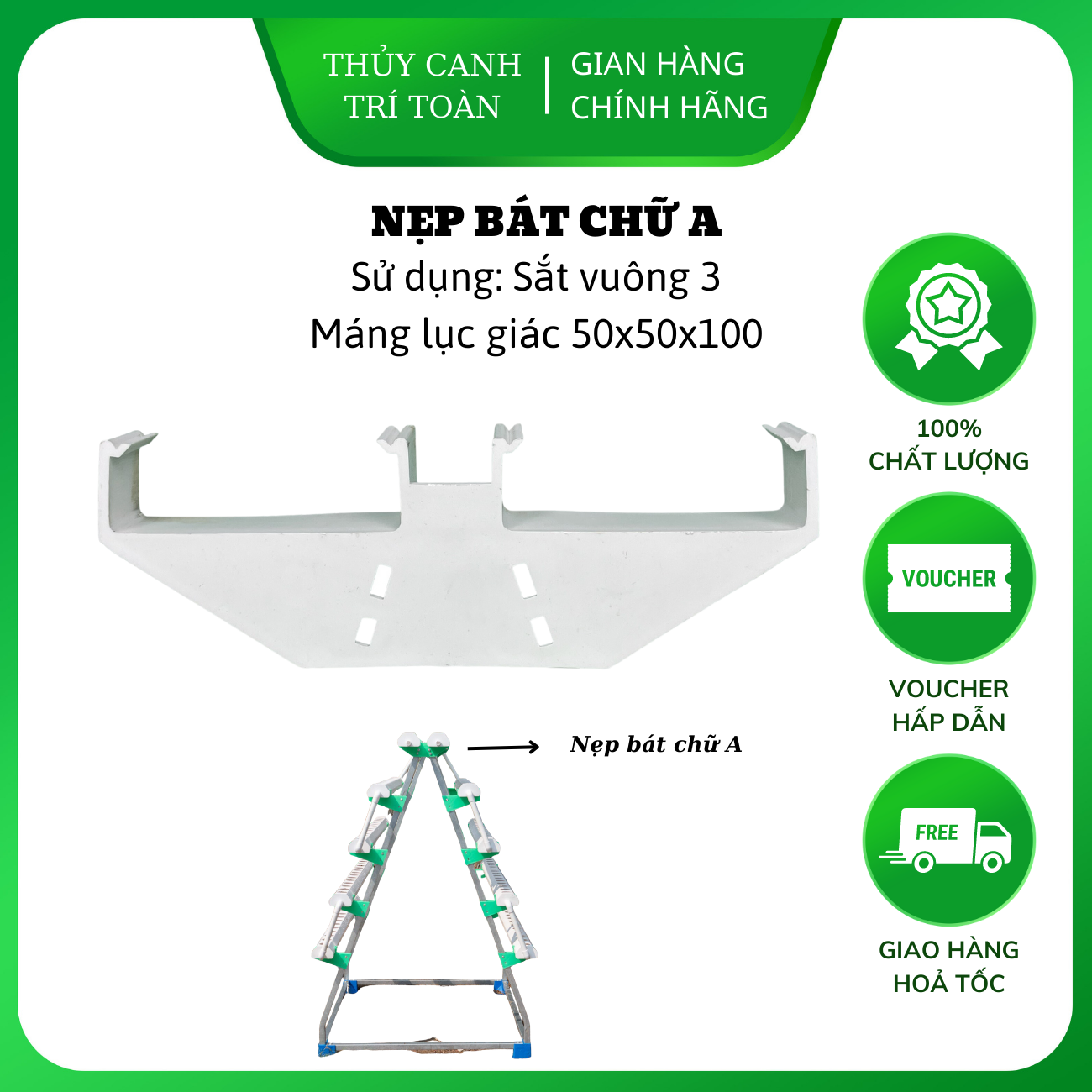 Nẹp bát chữ a dùng cho giàn trồng rau nẹp cố định máng thủy canh