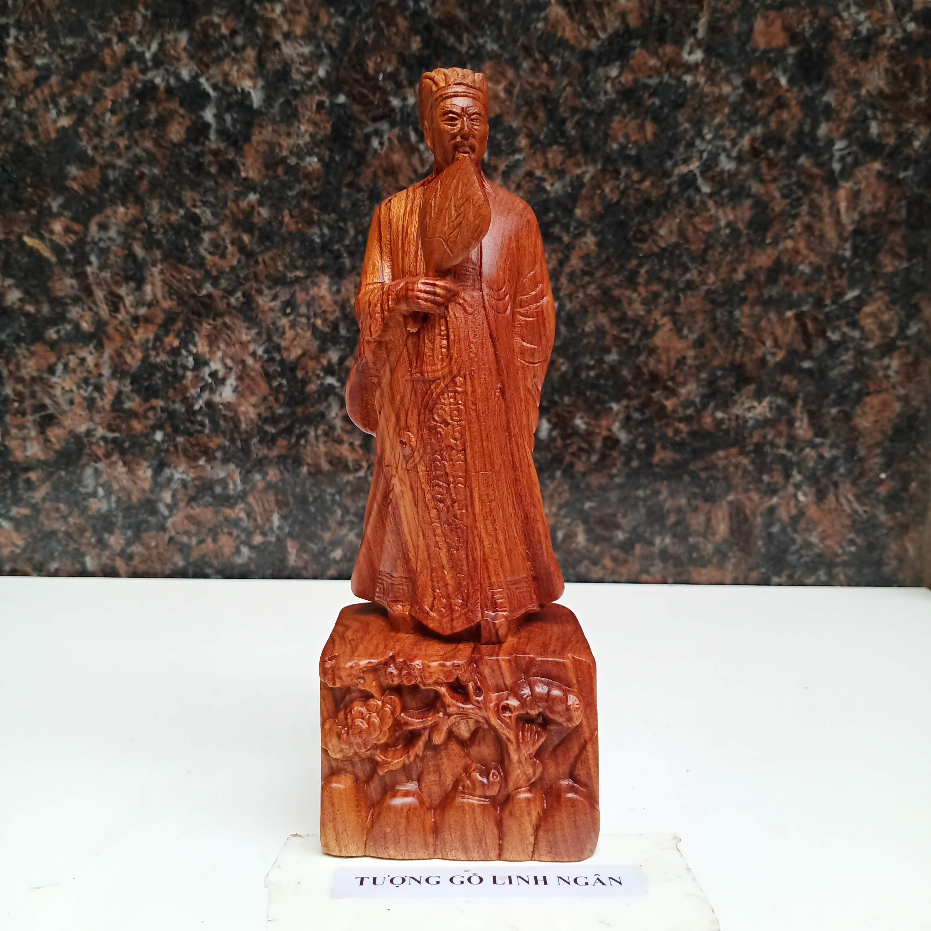 Tượng khổng minh cao 20 cm gỗ hương