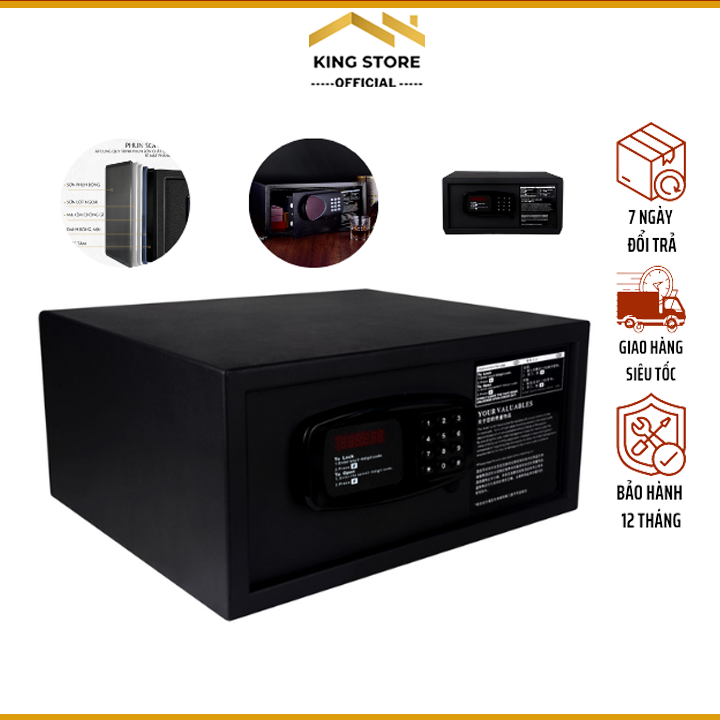 Két sắt mini khóa bảo vệ siêu an toàn, Két sắt khách sạn, phòng làm việc cao cấp, két sắt điện tử chính hãng - KING STORE