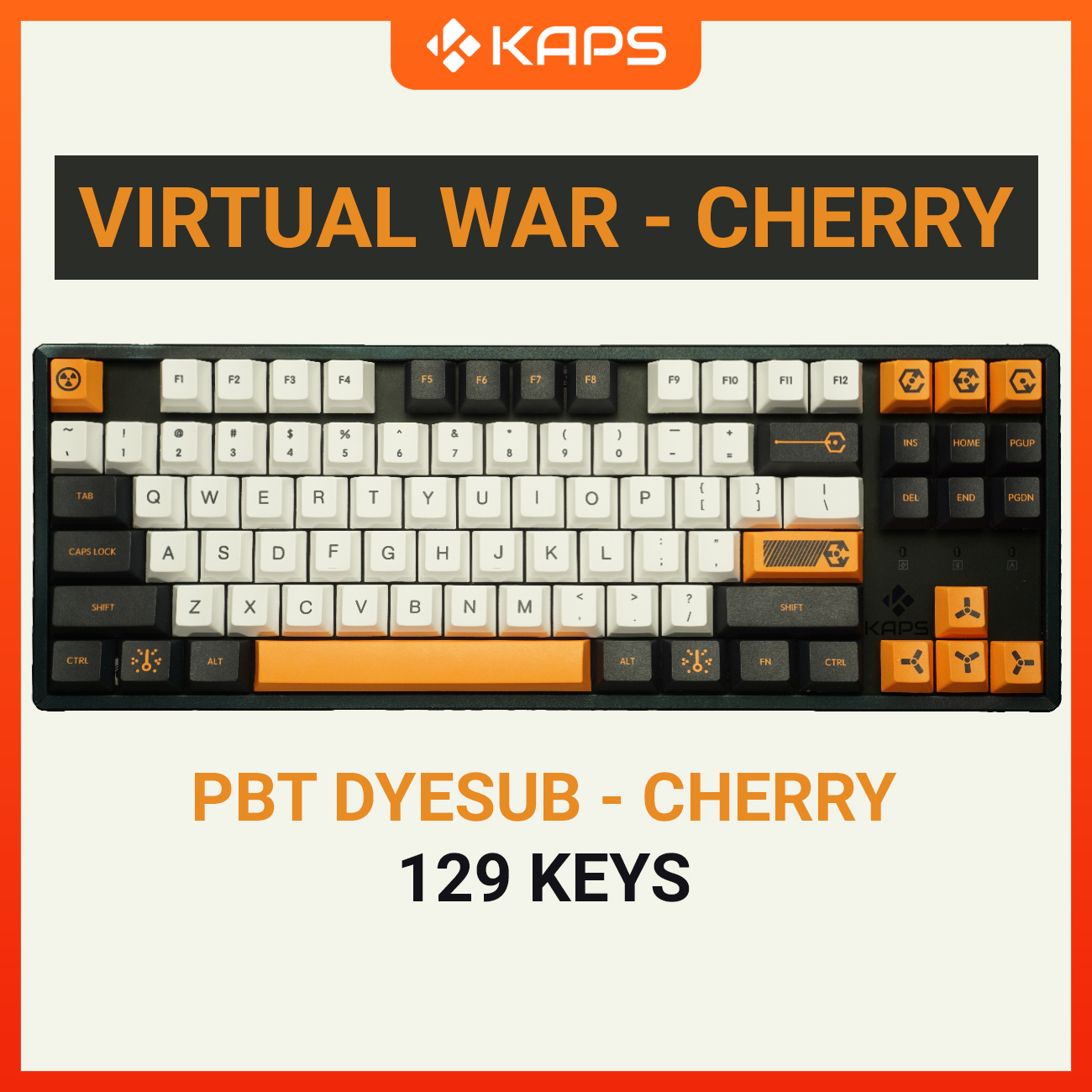 Keycap Virtual war PBT profile Cherry in dyesub 129 nút cho bàn phím cơ layout 108/104/98/87/84/75/68/64/61
