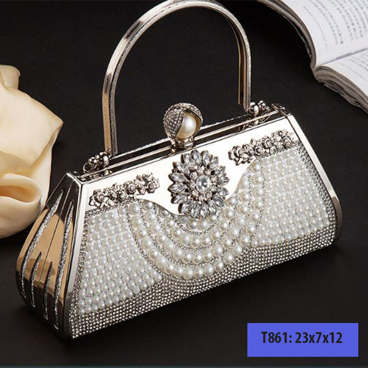 Mua Túi Cốp Quai Xách Cầm Tay Nữ đính đá Lấp Lánh Sang Chảnh , Giỏ Cluth  Tiểu Thư Kim Sa đi Dự Tiệc Cưới Thời Trang Cao Cấp - Yeep