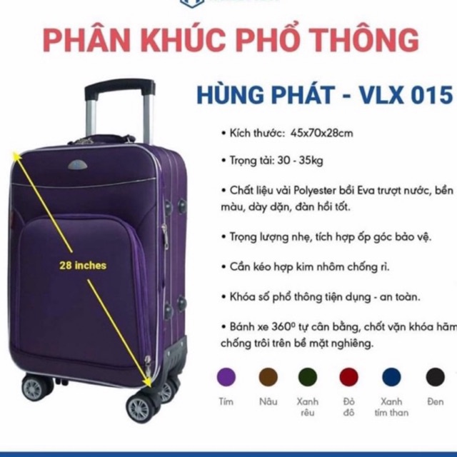 Vali Vải VLX 015