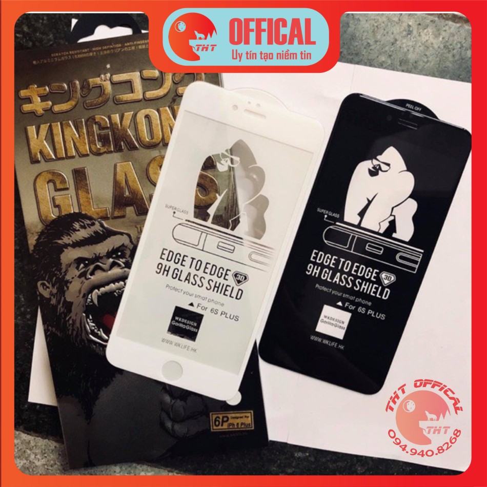 [CHÍNH HÃNG] Cường Lực WK KingKong Iphone 6Plus,, 6sPlus, 7, 7Plus, 8, 8 Plus, X, Xs, Xs Max, 11, 11ProMax Full màn Không Hộp
