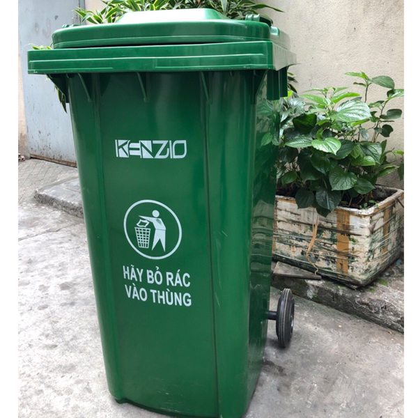 Thùng rác nhựa kenzio 240 lít - loại 15kg - nhựa dày
