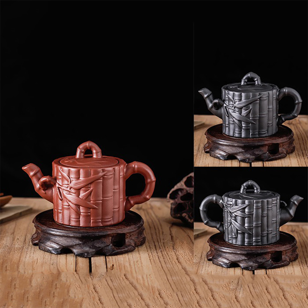 Ấm trà gốm sứ tử sa họa tiết phù điêu đắp nổi - Linh tâm mộc trầm