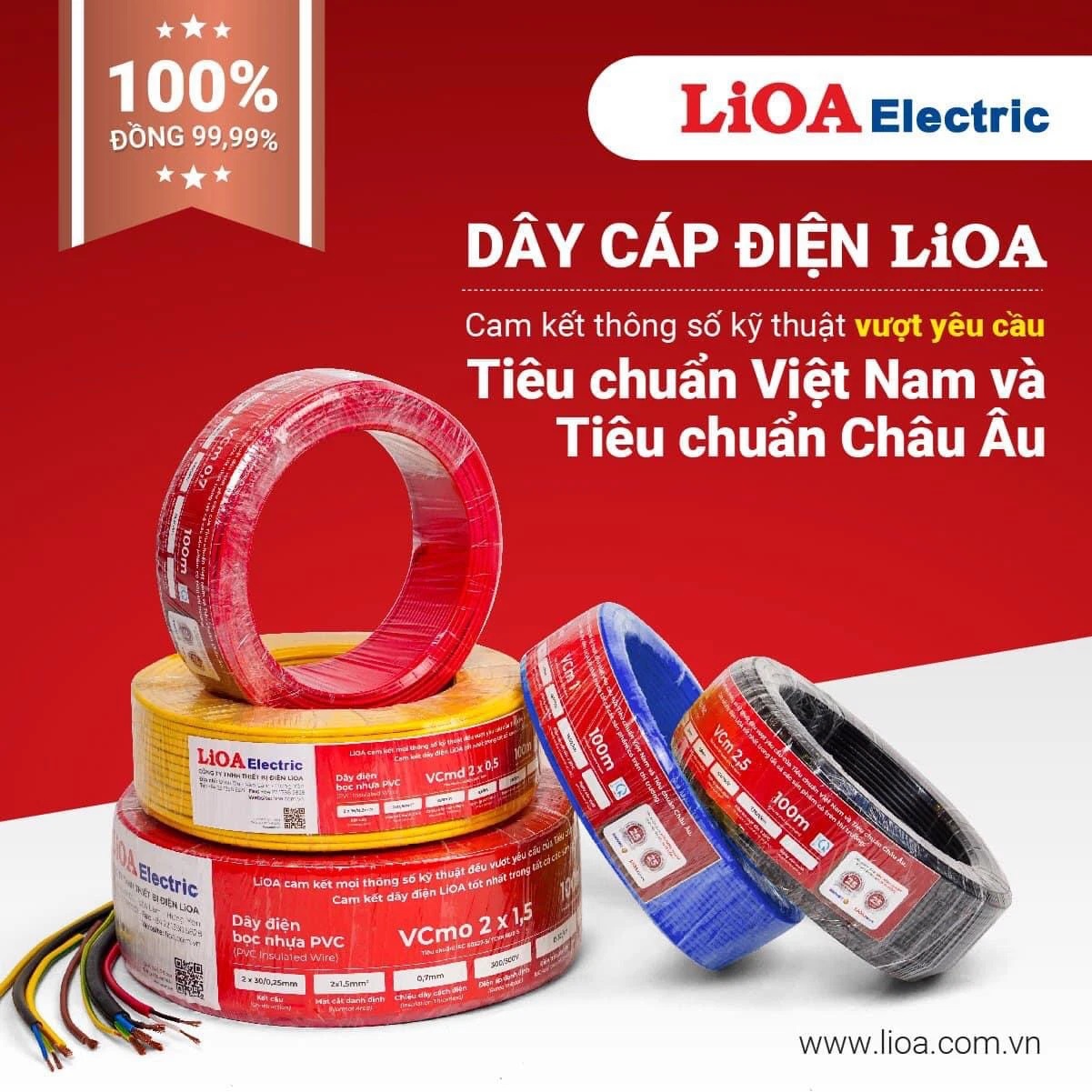 [Bán theo mét] Dây điện bọc nhựa PVC LiOA lõi đơn lõi đôi - Màu vàng - Lõi đồng 99.99% - lõi đôi 2x0.7, 2x1.5, 2x2.5, 2x4 - Lõi đơn 1x1.5, 1x2.5,...