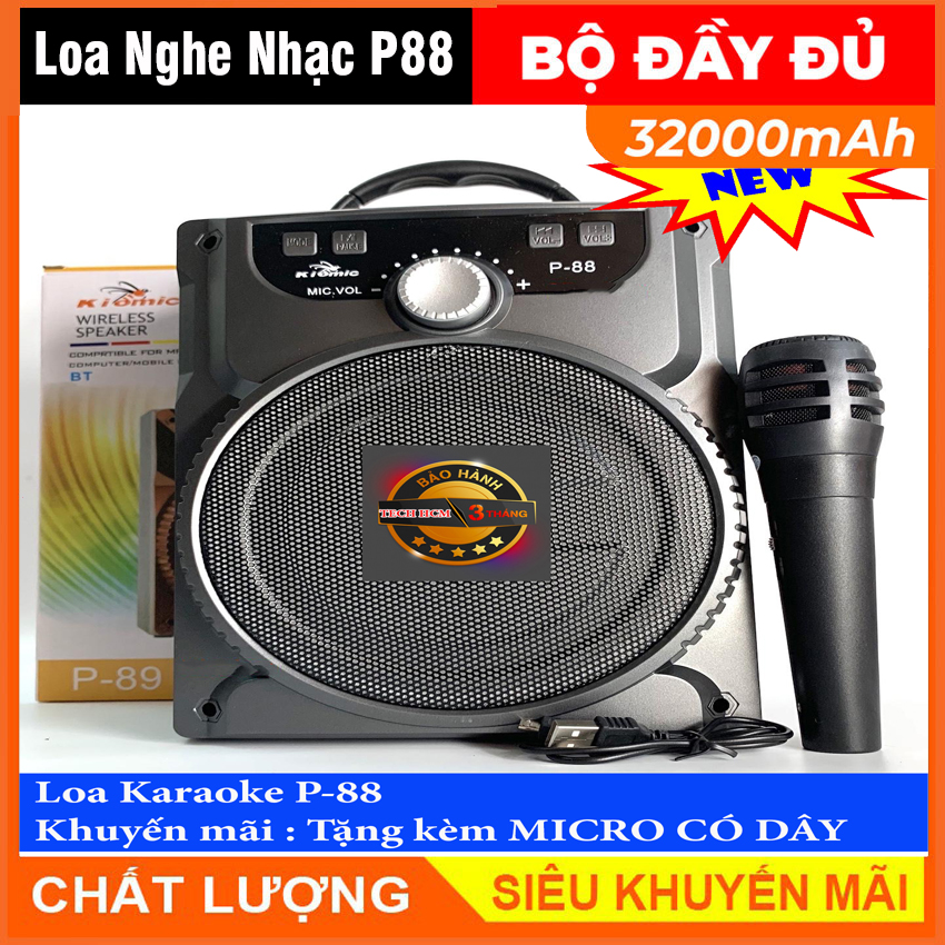 Loa bluetooth hát Karaoke Xách tay P87 P88 P89 tặng kèm Micro
