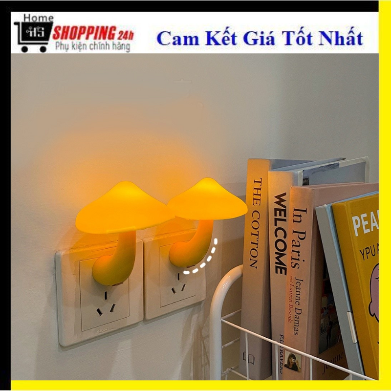 Đèn ngủ, đèn ngủ hình nấm ngộ nghĩnh, đèn ngủ đèn vàng, hình nấm xinh xắn