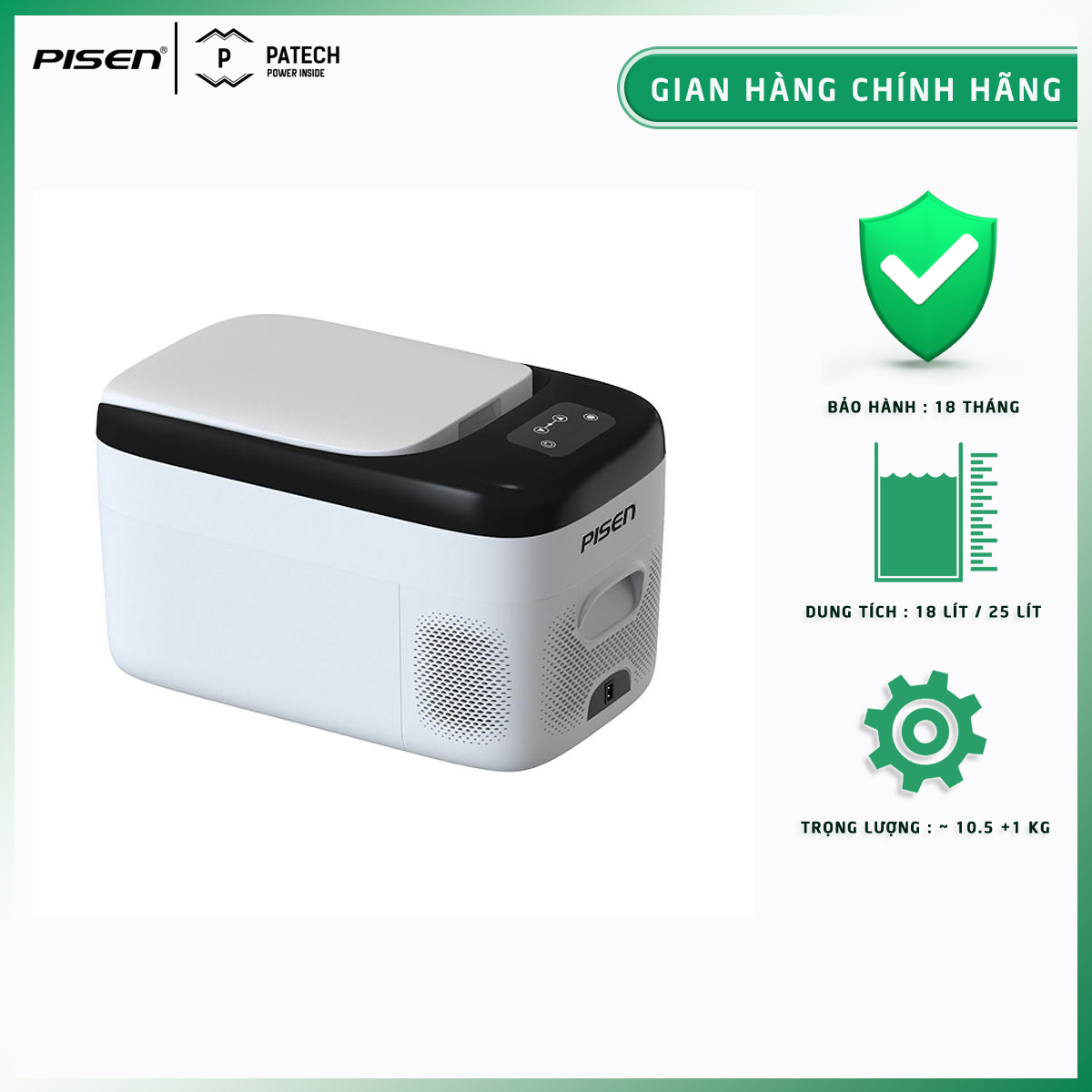 [20H 6/7 - 9.7 Nhập 77LAZSOCIAL80K Voucher giảm 12% đơn từ 250K tối đa 80K]Tủ lạnh mini trên ô tô PISEN 18L / 25L, sử dụng đi picnic, cắm trại, làm lạnh nhanh tới -20℃ - Hàng chính hãng