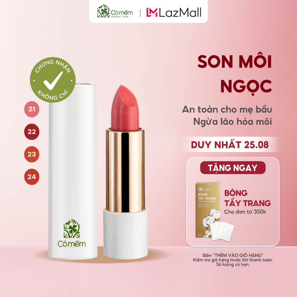 Son Không Chì - Son Ngọc Cỏ Mềm - Son Màu Cam Đất Đỏ Gạch Hồng Đất Cam Cháy Đỏ Đất - Son Thiên Nhiên An Toàn Cho Cả Mẹ Bầu