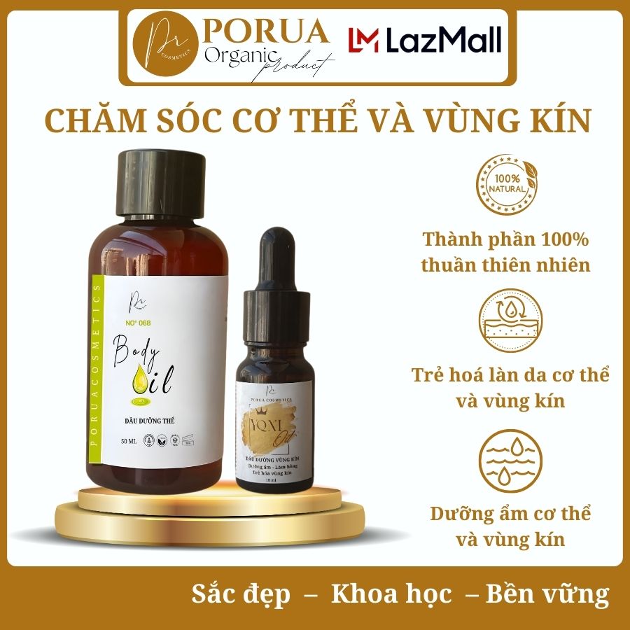 Bộ đôi chăm sóc cơ thể và vùng kín PORUA minisize