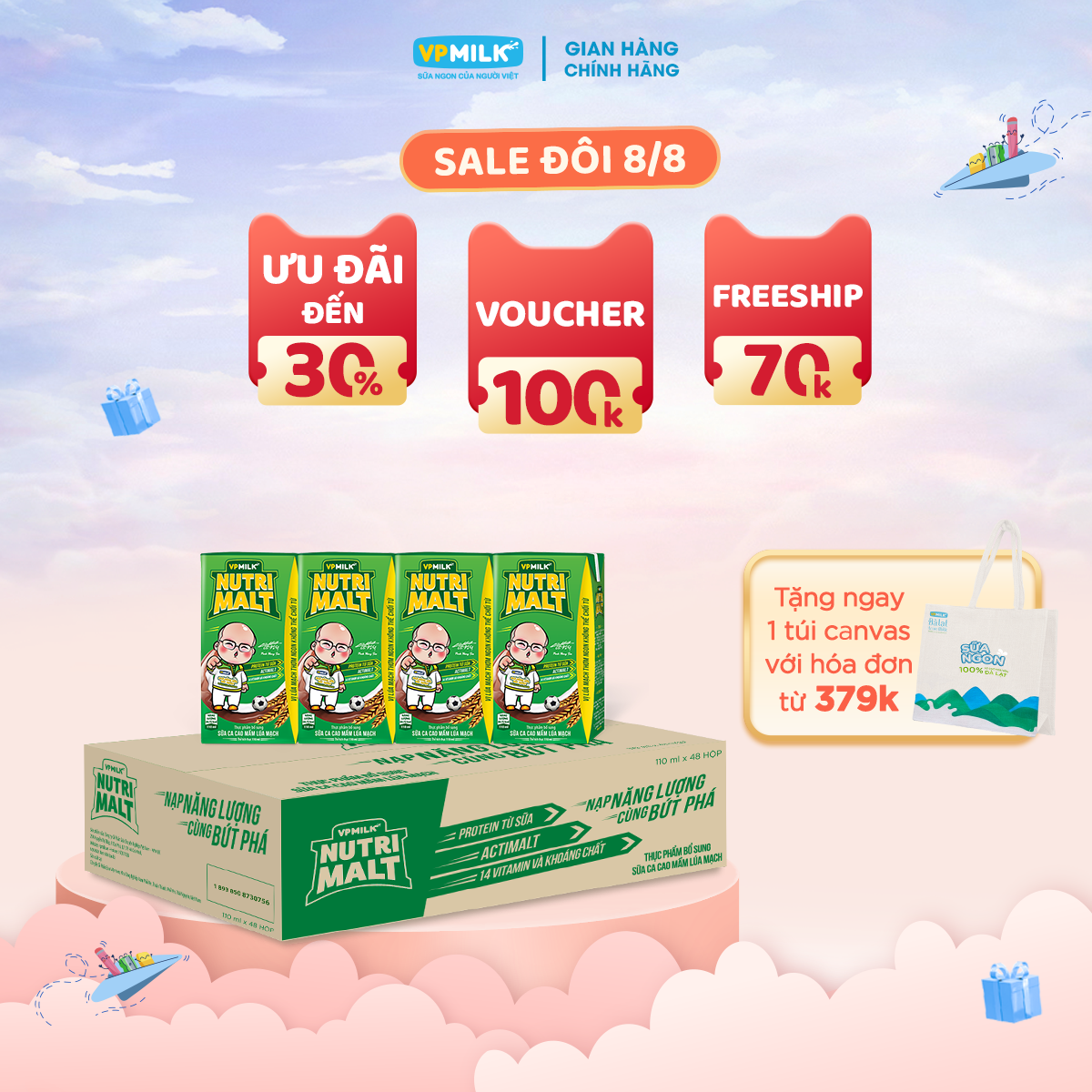 Sữa ca cao mầm lúa mạch đen nutrimalt cho bé từ 1 tuổi