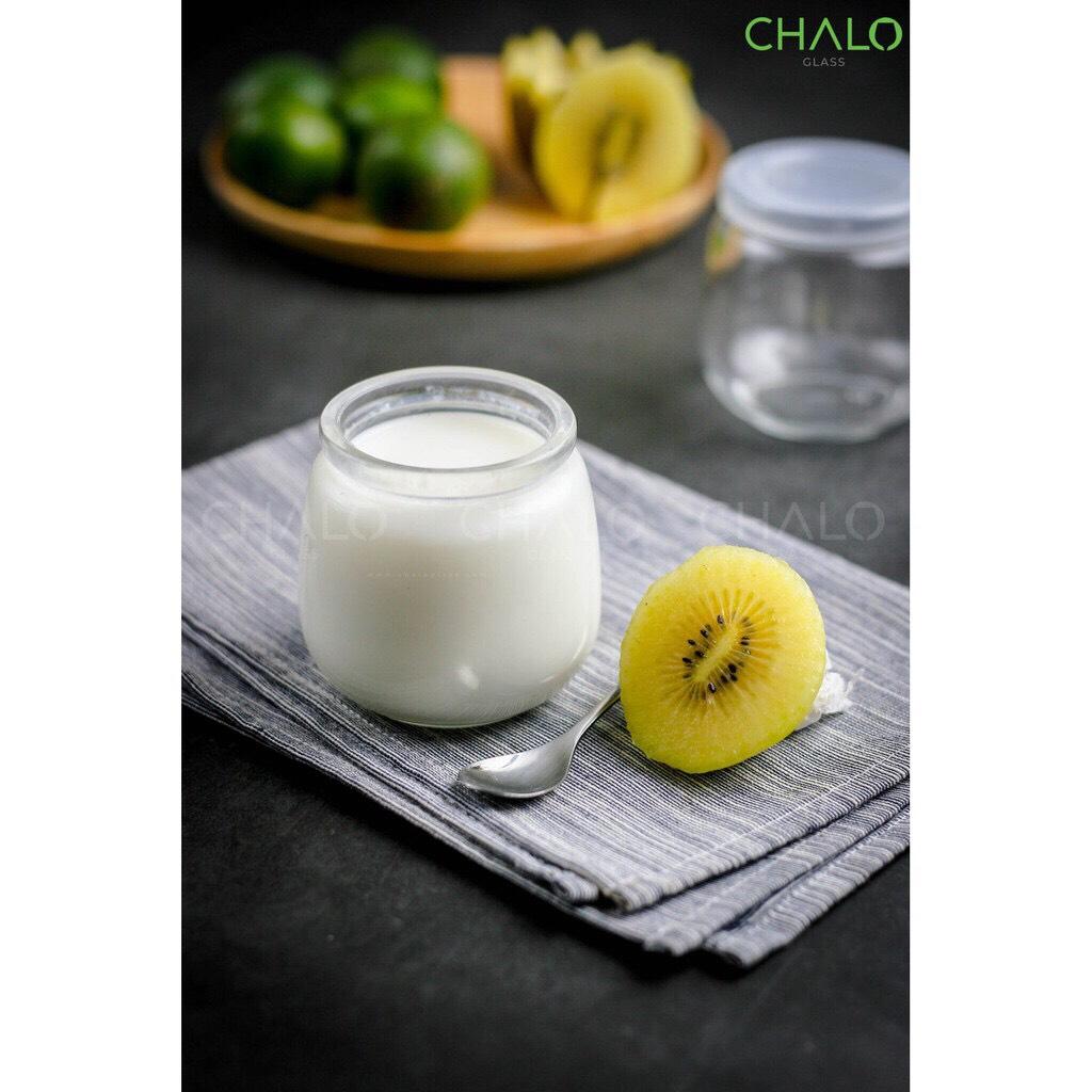 HŨ THUỶ TINH LÀM SỮA CHUA DÁNG BÉO 200ML - CÓ NẮP NHỰA, LỌ THUỶ TINH LÀM SỮA CHUA, HŨ THUỶ TINH LÀM SỮA CHUA CARAMEN, LỌ ĐỰNG THỰC PHẨM NHÀ BẾP