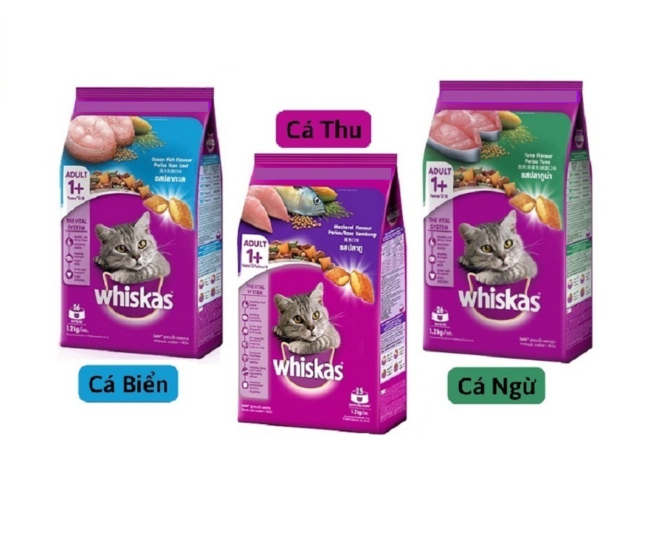 Thức ăn hạt cho mèo lớn Whiskas 1.2kg