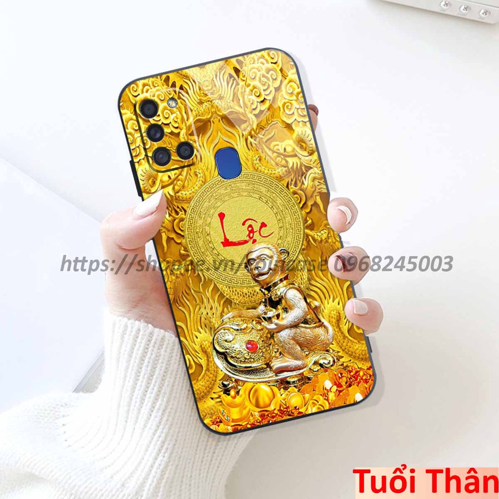 Ốp lưng kính Samsung A21s / A31 / A51 / A71 in hình 12 Con Giáp Tài Lộc 3D