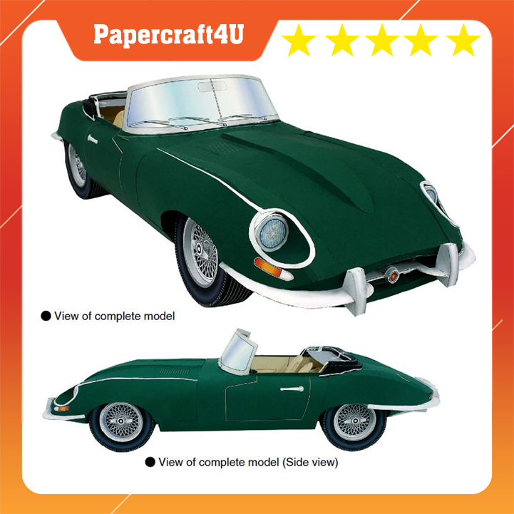 Mô hình giấy 3d xe cổ jaguar e- type