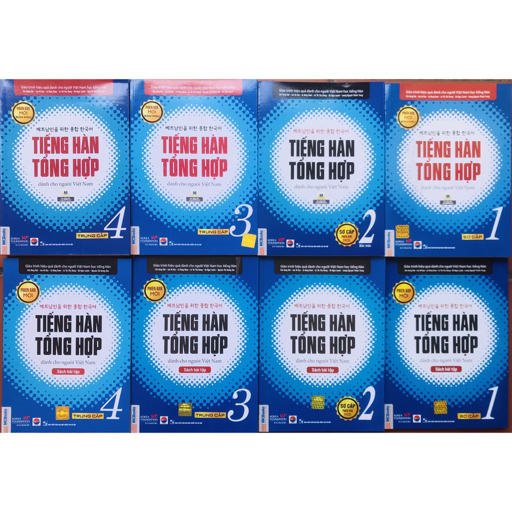 Sách - combo trọn bộ giáo trình tiếng hàn tổng hợp sơ cấp & trung cấp bản 4 màu