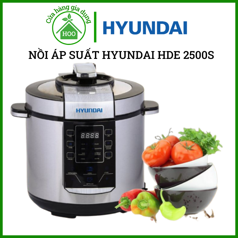 Nồi hầm điện tử hyundai 6l hde 2500s công suất 900w - bảo hành 12 tháng