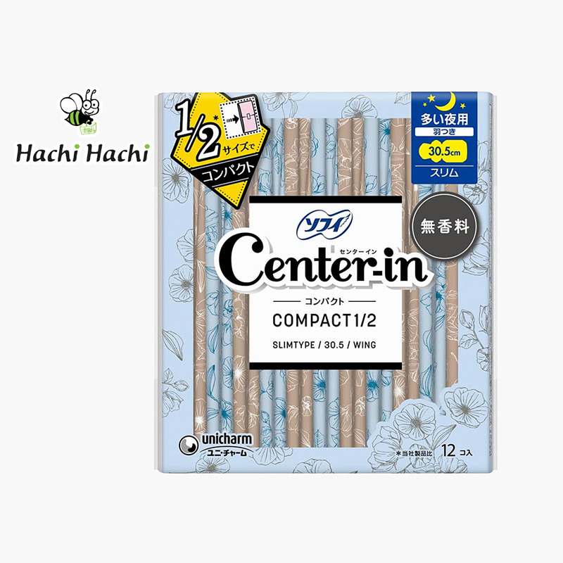 Băng vệ sinh ban đêm Sofy Center In Compact Slim cánh 30.5cm - Hachi Hachi Japan Shop