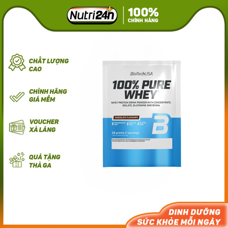 SAMPLE BiotechUSA 100% PURE WHEY 28GRAM - Whey Protein Hỗ Trợ Tăng C ơ
