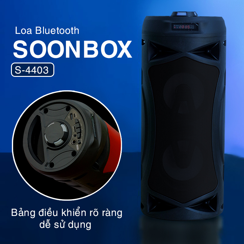 Loa bluetooth karaoke S4403 tặng kèm micro công suất 15W âm thanh HIFI hỗ trợ nhiều chức năng như FM kết nối thẻ nhớ TF cổng USB dây AUX Remote điều khiển từ xa