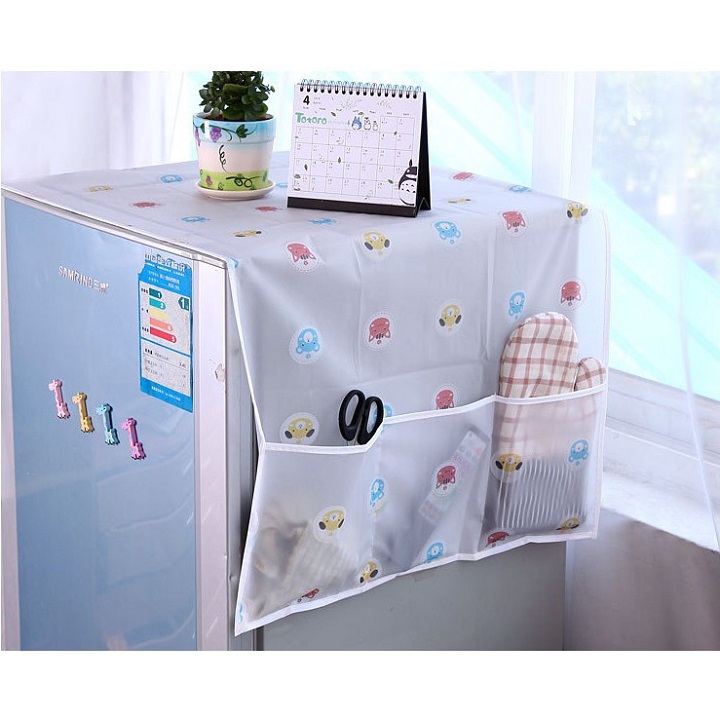túi phủ tủ lạnh-tấm phủ decor siêu đẹp cho tủ lạnh-Tấm phủ tiện lợi có thể để thêm đồ .