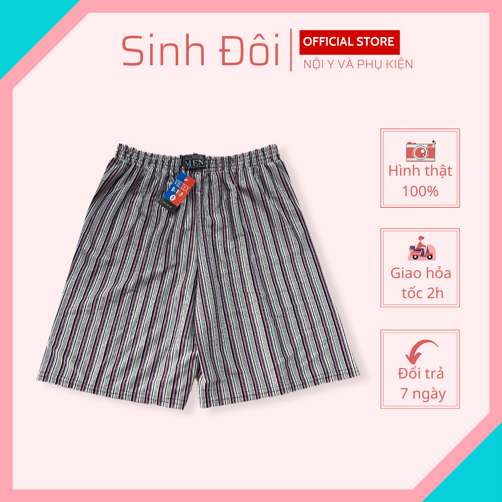 Quần short đùi nam thun họa tiết sọc lưng thun vải mát mặc nhà mặc ngủ ngắn trên đầu gối bền đẹp thoải mái thoáng mát