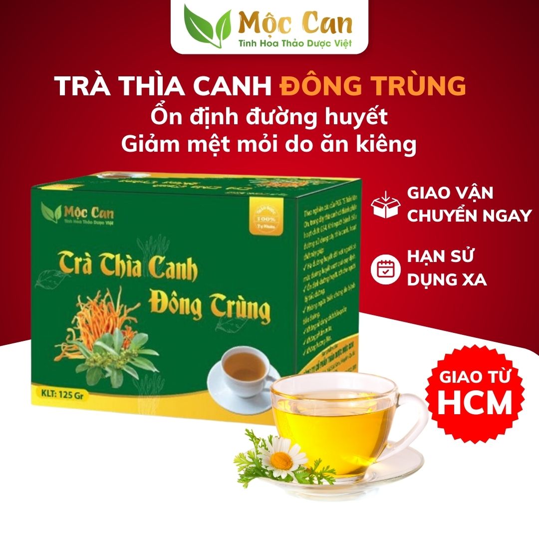 Trà thìa canh đông trùng Mộc Can hộp 25 túi lọc