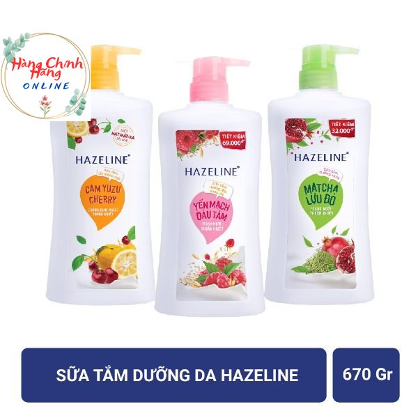 Sữa tắm dưỡng thể trắng da Hazeline Matcha 670g/chai