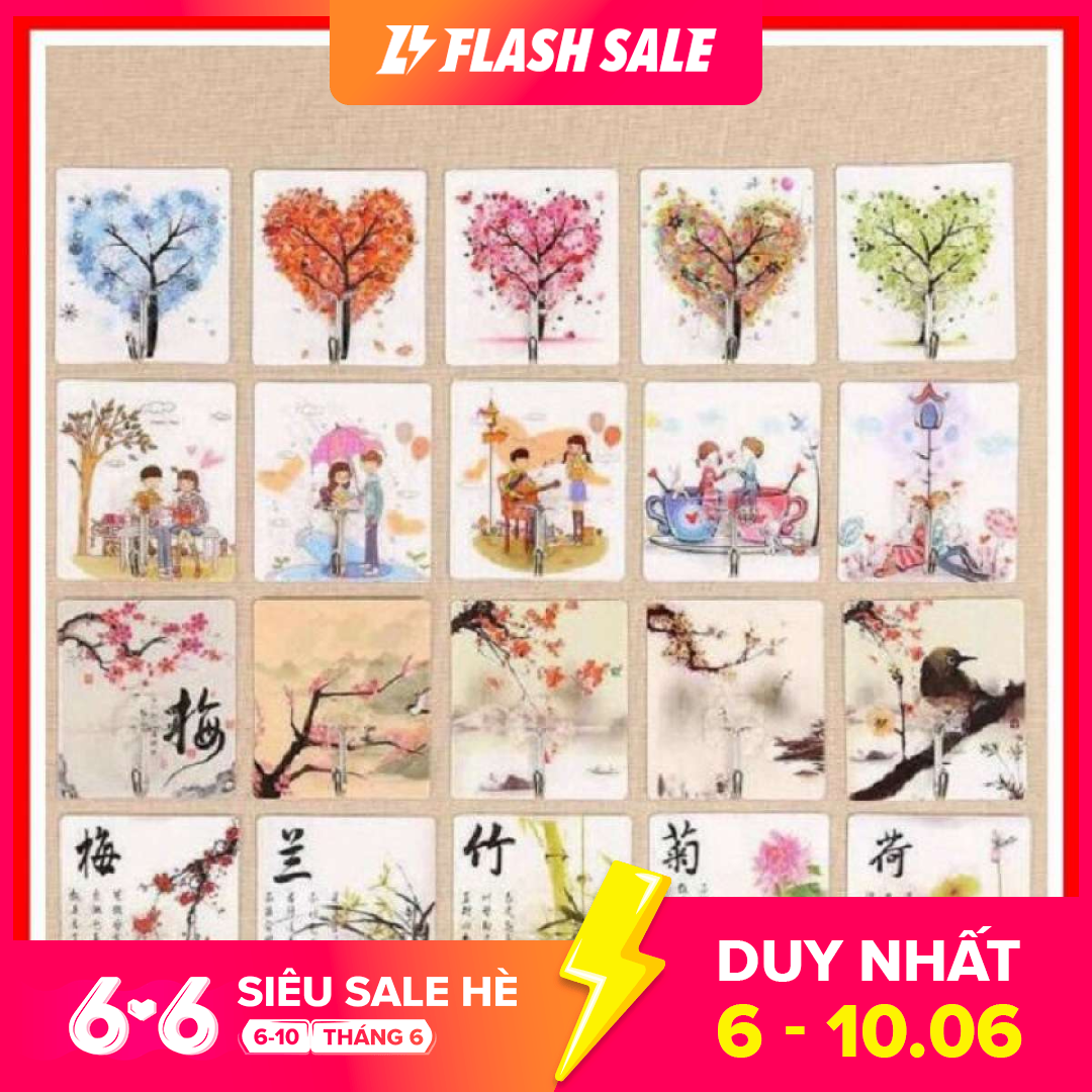 20 MÓC DÁN TƯỜNG CHỊU LỰC TỐT 3D SIÊU DÍNH KÍCH THƯỚC 7.5X8.5 CM TREO ĐỒ GỌN GÀNG, TIẾT KIỆM KHÔNG GIAN