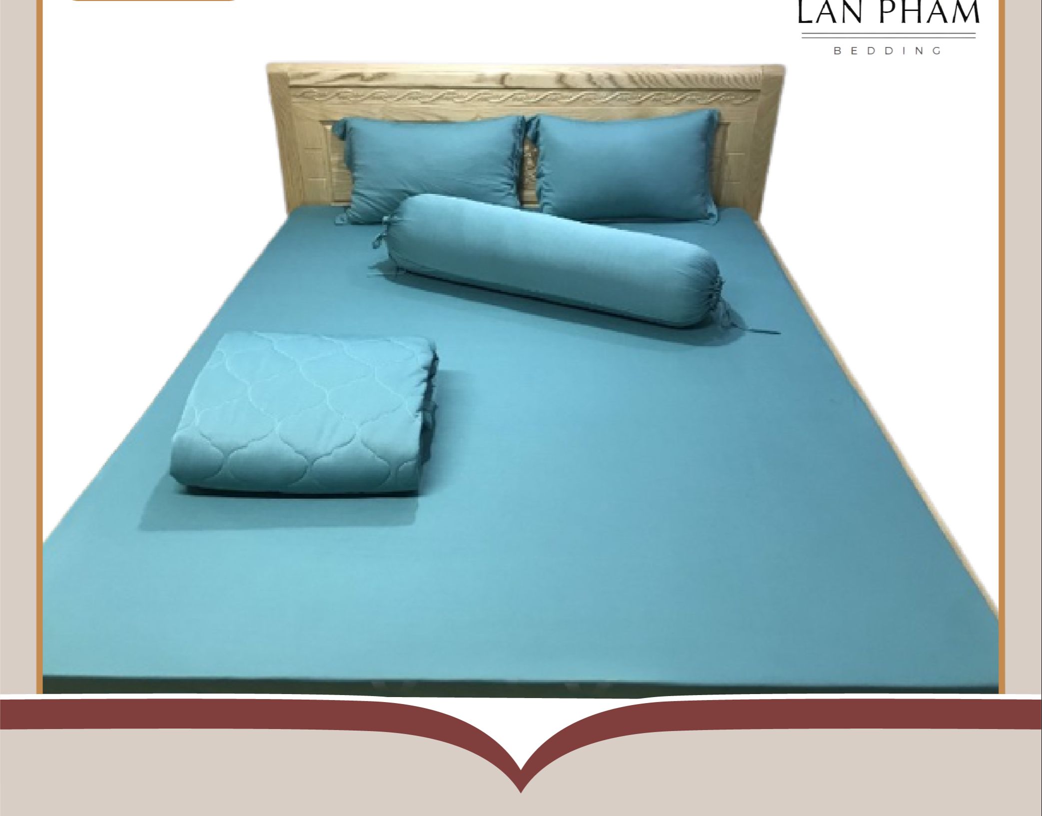 Ga - Drap Giường Lẻ Thun Mát Lạnh Lan Pham Bedding - Màu Xanh Lý