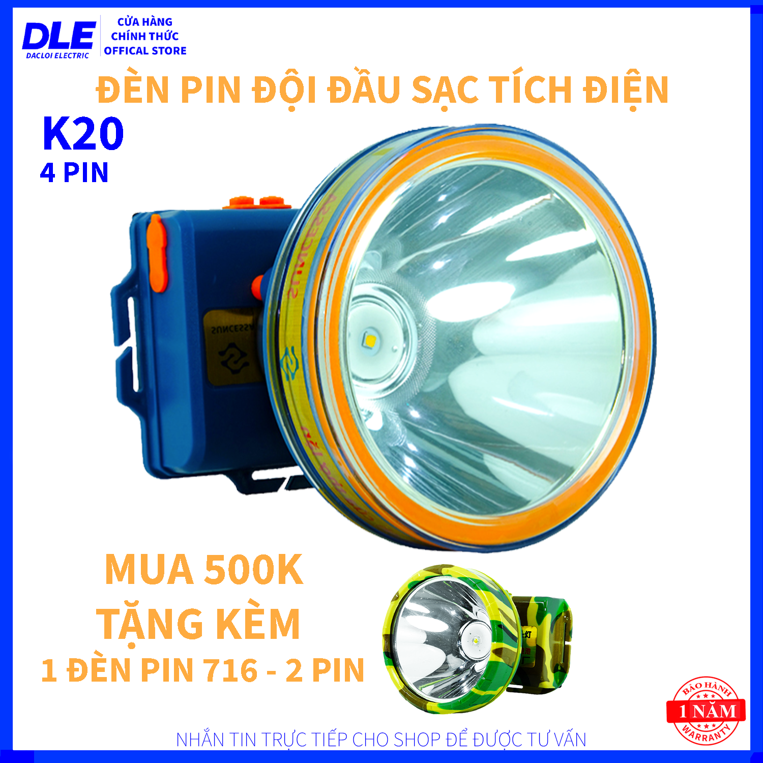 [HÀNG THÁI] ĐÈN PIN ĐỘI ĐẦU K20 - DDC - 4 CỤC PIN - 16800mAh - CHỐNG NƯỚC - ĐÈN ĐỘI ĐẦU - ĐÈN ĐEO ĐẦU - ĐÈN SOI ẾCH - ĐÈN ĐEO TRÁN