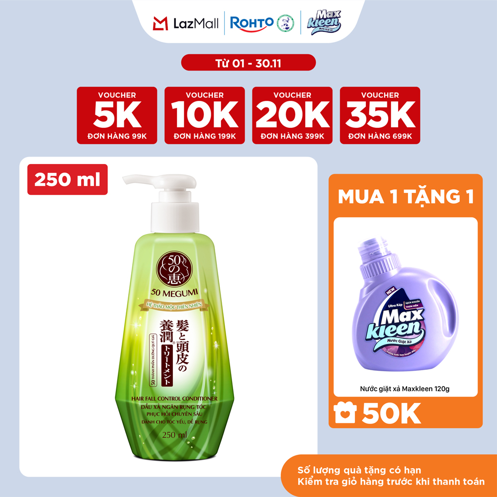Dầu xả ngăn rụng tóc, dưỡng tóc 50 Megumi Hair Fall Control Conditioner