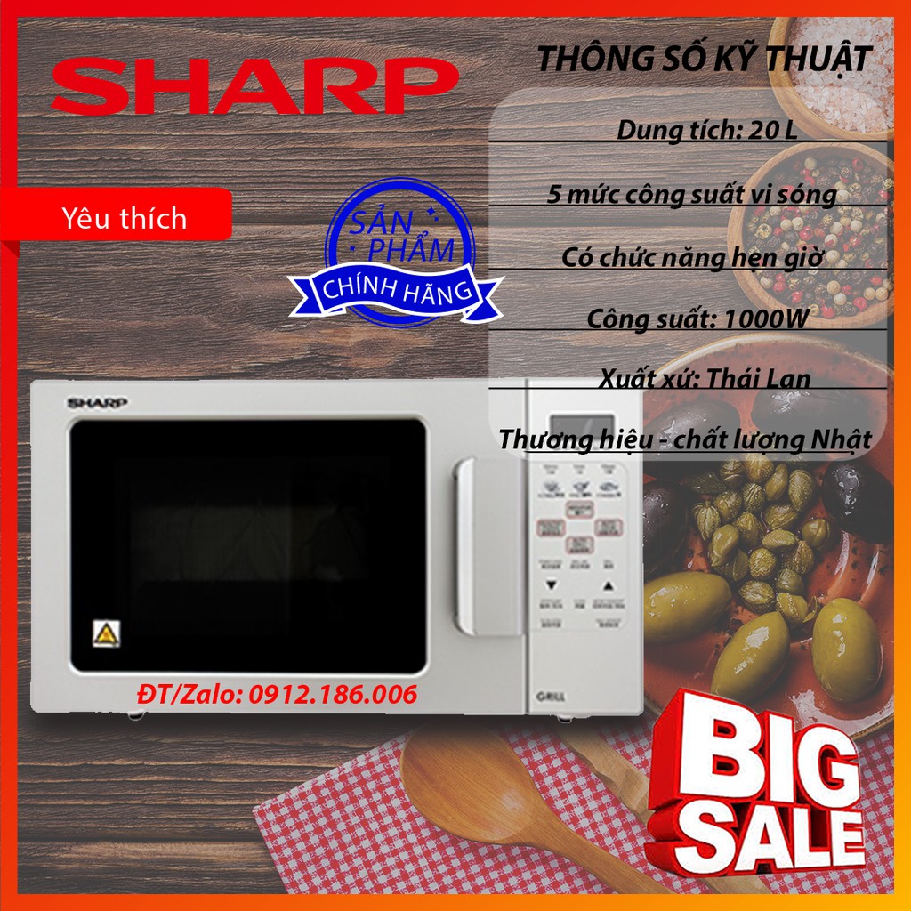 Lò vi sóng có nướng sharp r-678vn - hàng chính hãng