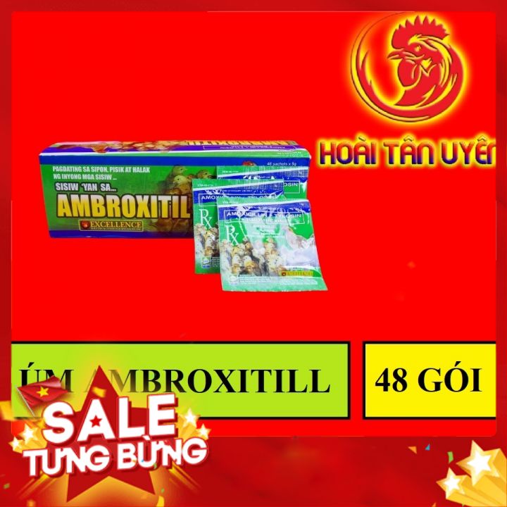 Úm gà con nhập ambroxitil, chống hao hụt gà con, giúp con phát triển tốt, ngừa xỗ mũi, khò khè gói 5 gam 1 gói