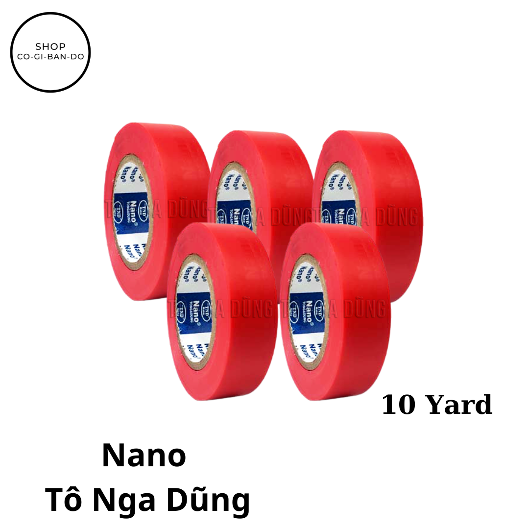 Băng keo điện màu Nano Tô Nga Dũng 10yard 5 cuộn dùng để quấn cách điện các mối nối dây điện