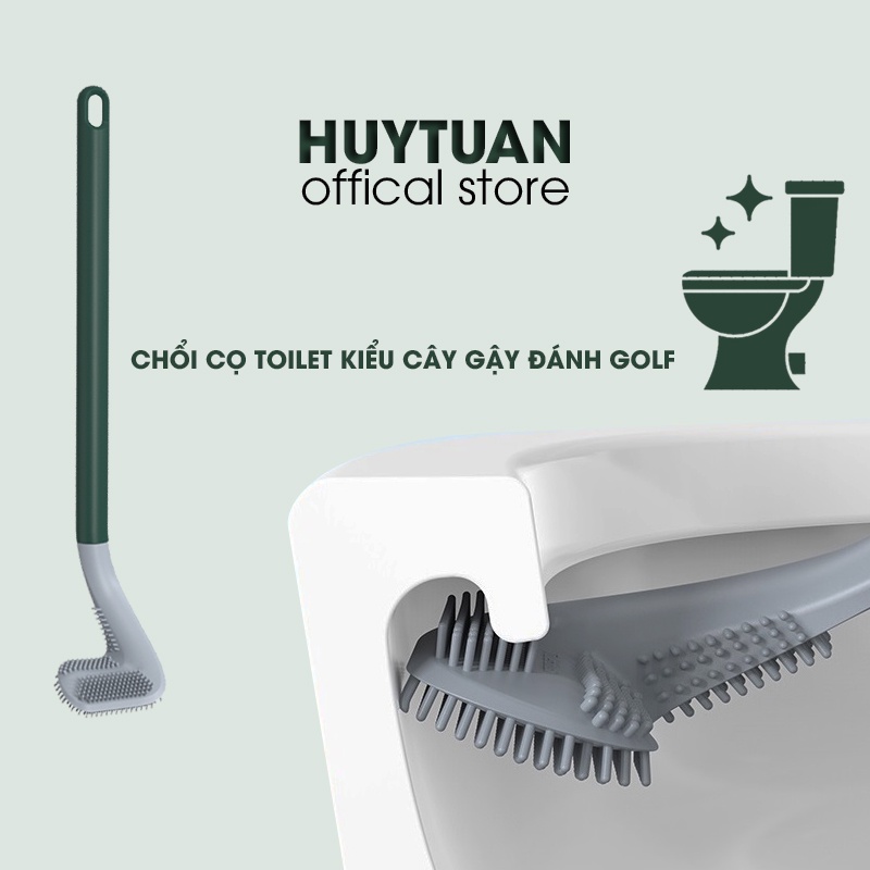 Chổi cọ nhà vệ sinh đầu silicon hình cây gậy đánh golf - Chổi đa năng cọ rửa mọi ngóc ngách bồn cầu toilet mẫu mới 2021