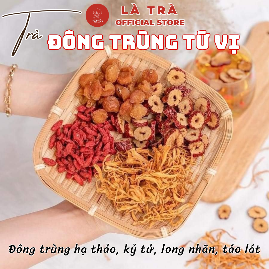 ✅ trà đông trùng hạ thảo tứ vị thảo mộc đẹp mịn da bồi bổ sức khỏe là trà